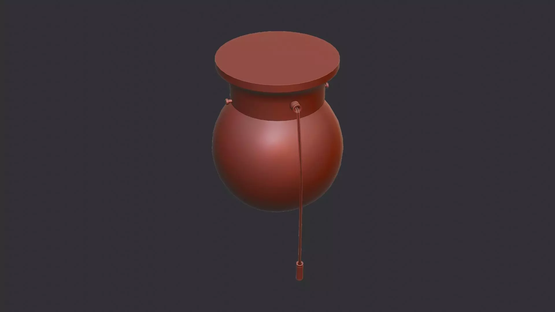 Round Ceiling Lamp with Pull Chain Low-poly 3D model_6