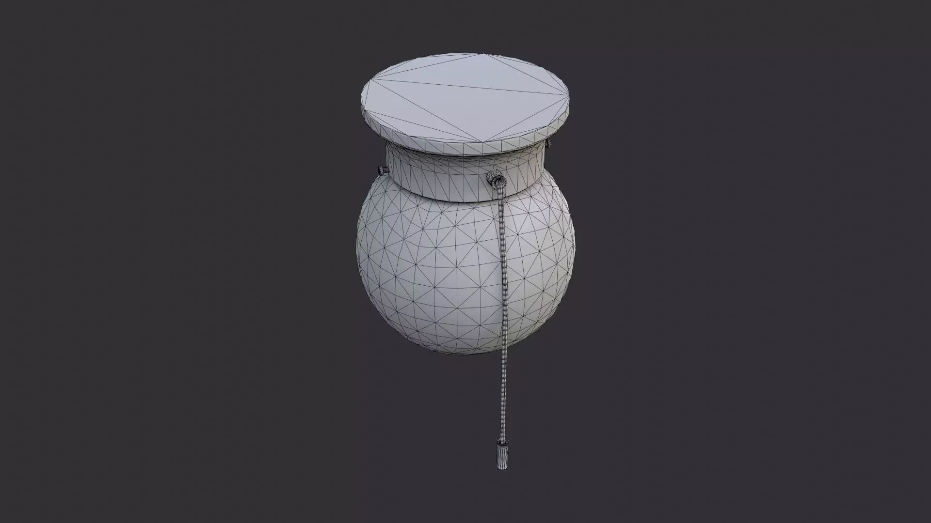 Round Ceiling Lamp with Pull Chain Low-poly 3D model_7
