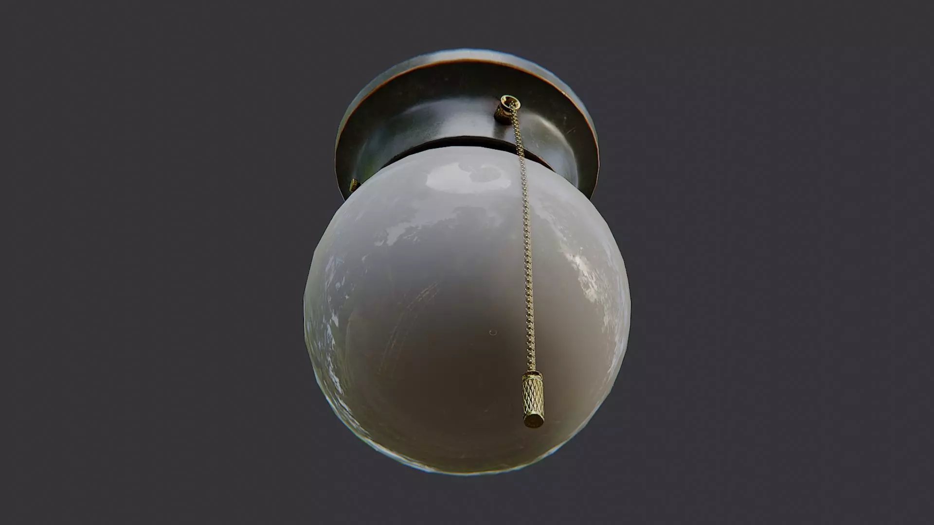 Round Ceiling Lamp with Pull Chain Low-poly 3D model_5