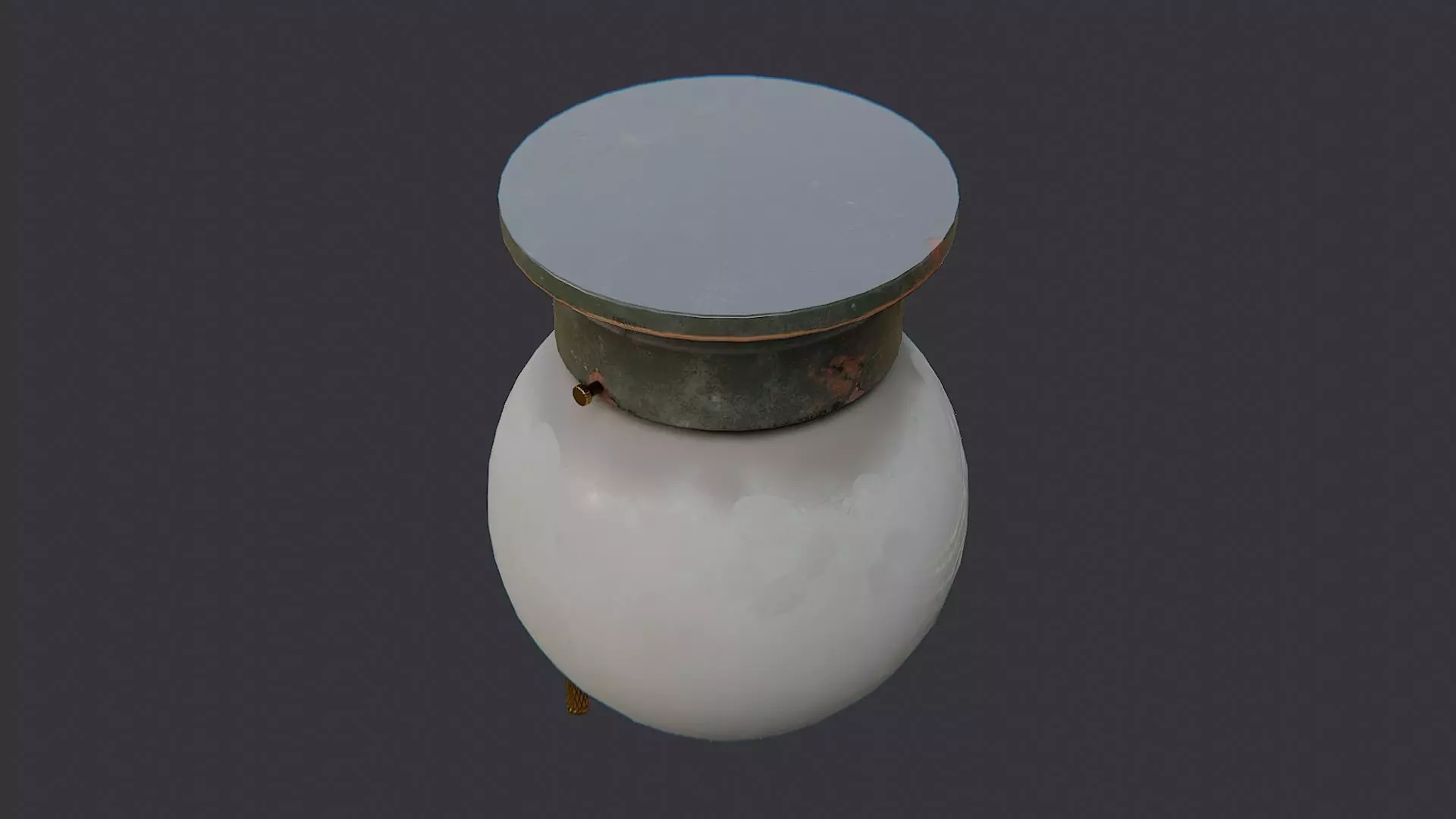 Round Ceiling Lamp with Pull Chain Low-poly 3D model_3