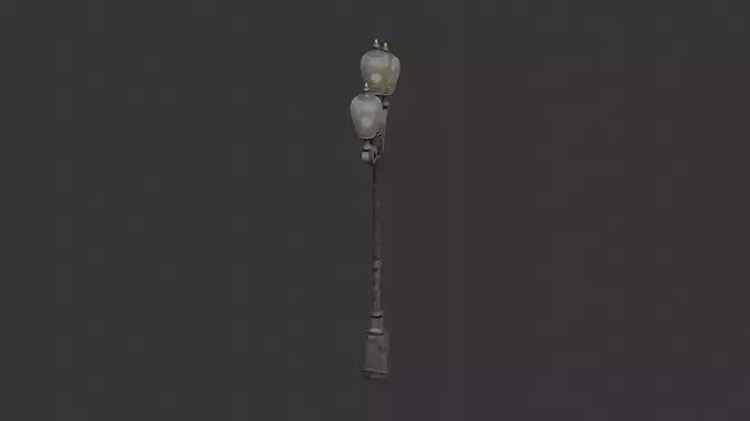 Wet Street Lamp Post Exterior Model
