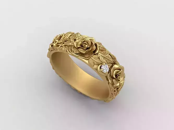Floral Rose Nature Inspired Ring