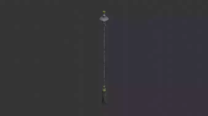 Weathered Wet Street Lamp Post for Outdoor Scenes