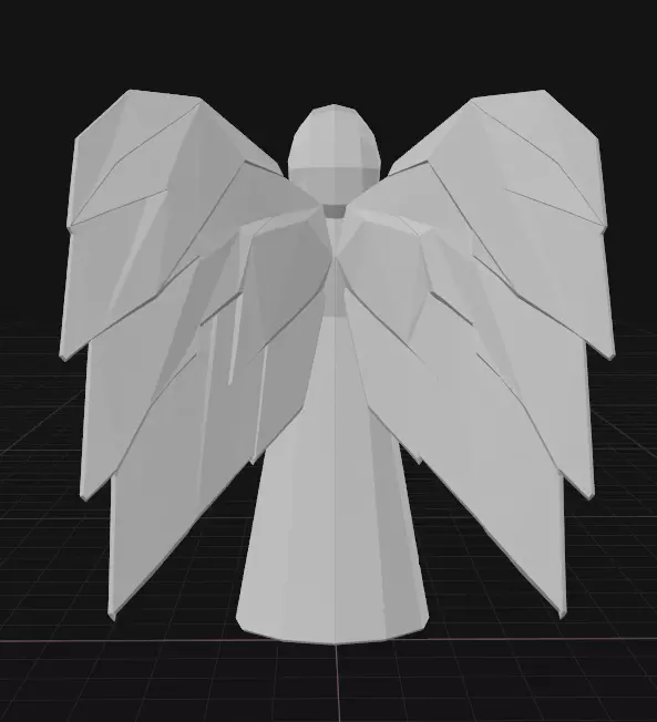 low poly angel 3D print model_3