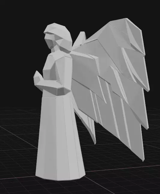 low poly angel 3D print model_2