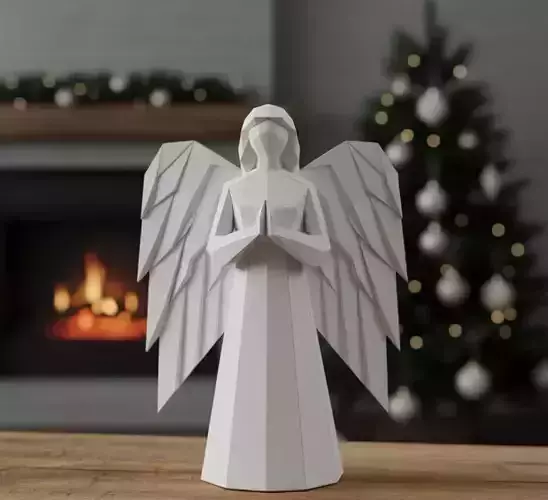 low poly angel 3D print model