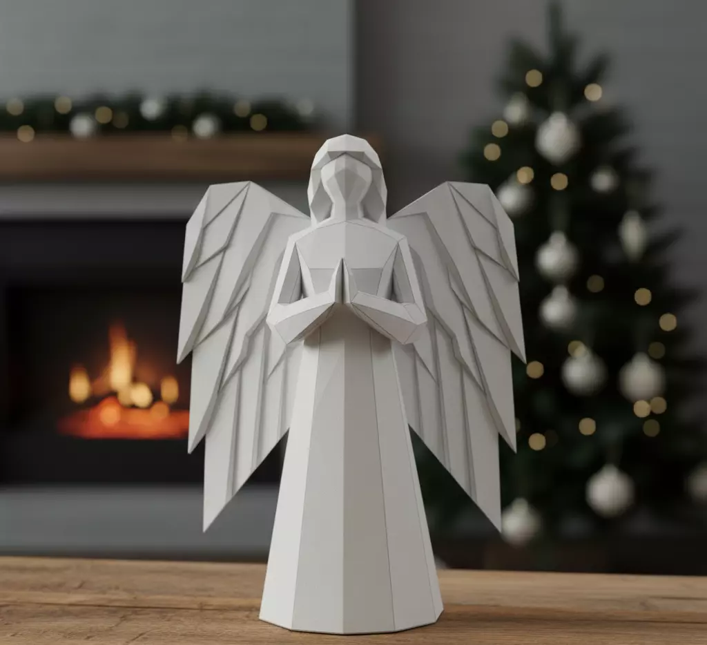 low poly angel 3D print model_0