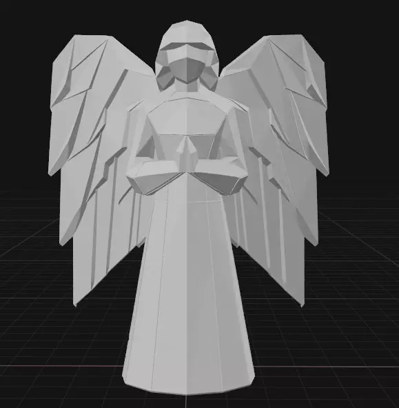 low poly angel 3D print model_1