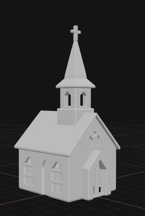 miniature church 3D print model_3