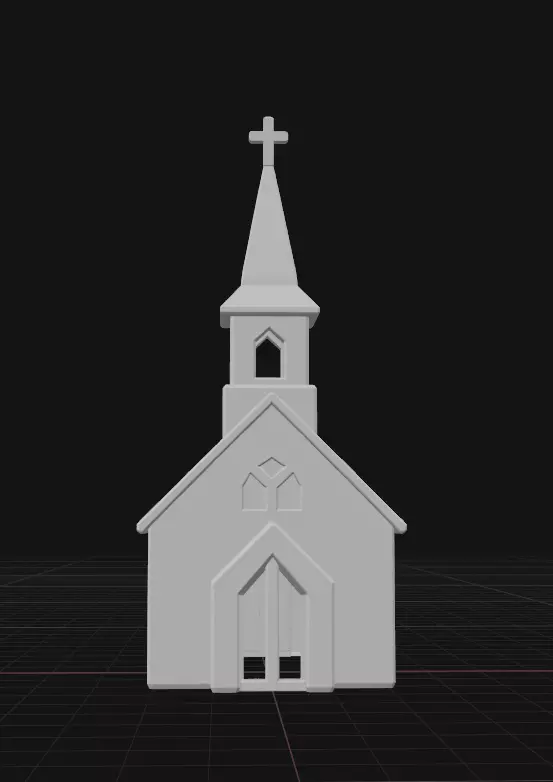 miniature church 3D print model_1