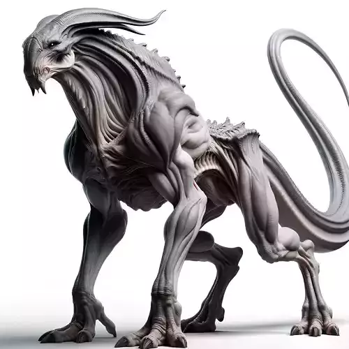Terrifying Alien Creature Monstrous Biomechanical Beast Claws