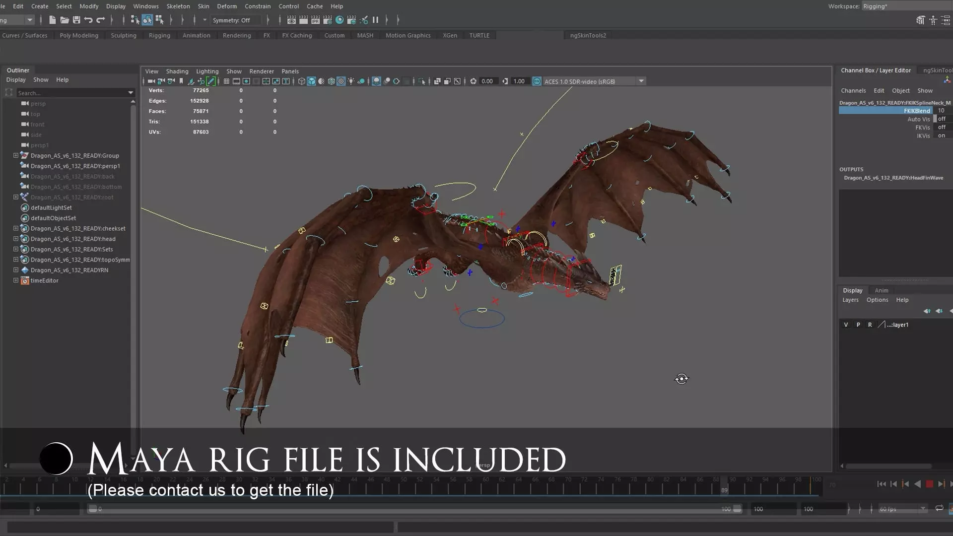Wyvern Dragon - Fire wyvern dragon and Ice wyvern dragon Low-poly 3D model_9