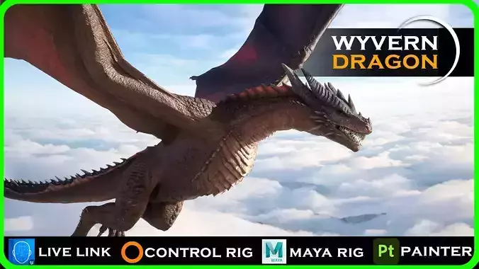 Wyvern Dragon - Fire wyvern dragon and Ice wyvern dragon Low-poly 3D model Wyvern Dragon - Fire wyvern dragon and Ice wyvern dragon Low-poly 3D model