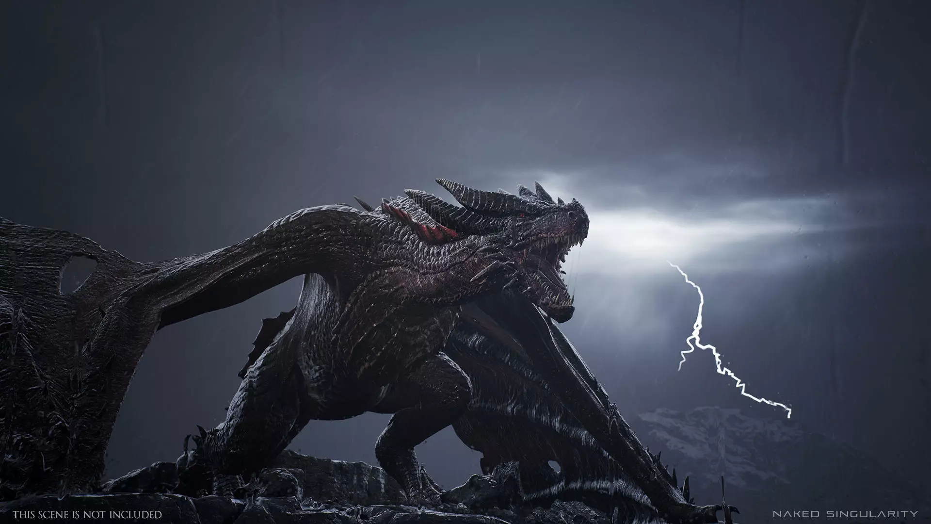 Wyvern Dragon - Fire wyvern dragon and Ice wyvern dragon Low-poly 3D model_4