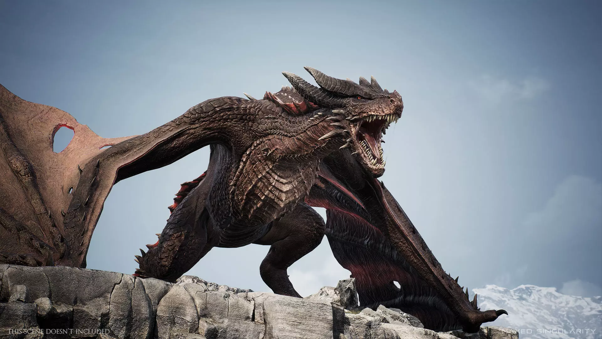 Wyvern Dragon - Fire wyvern dragon and Ice wyvern dragon Low-poly 3D model_3