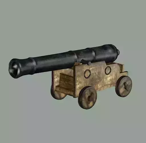 Vintage Cannon Mortar Low-poly 3D Model