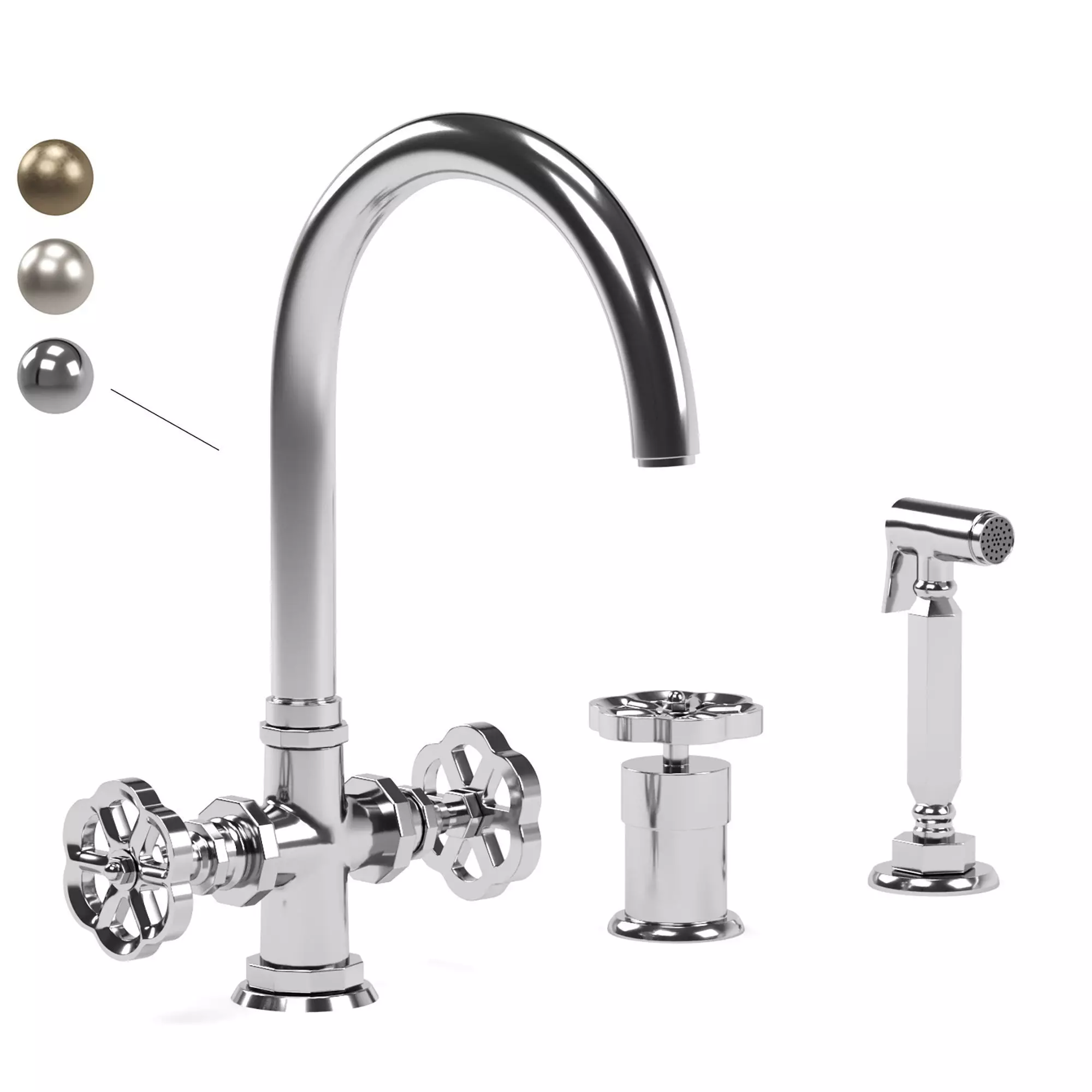 OFFICINE GULLO kitchen faucets collection 3D model_2
