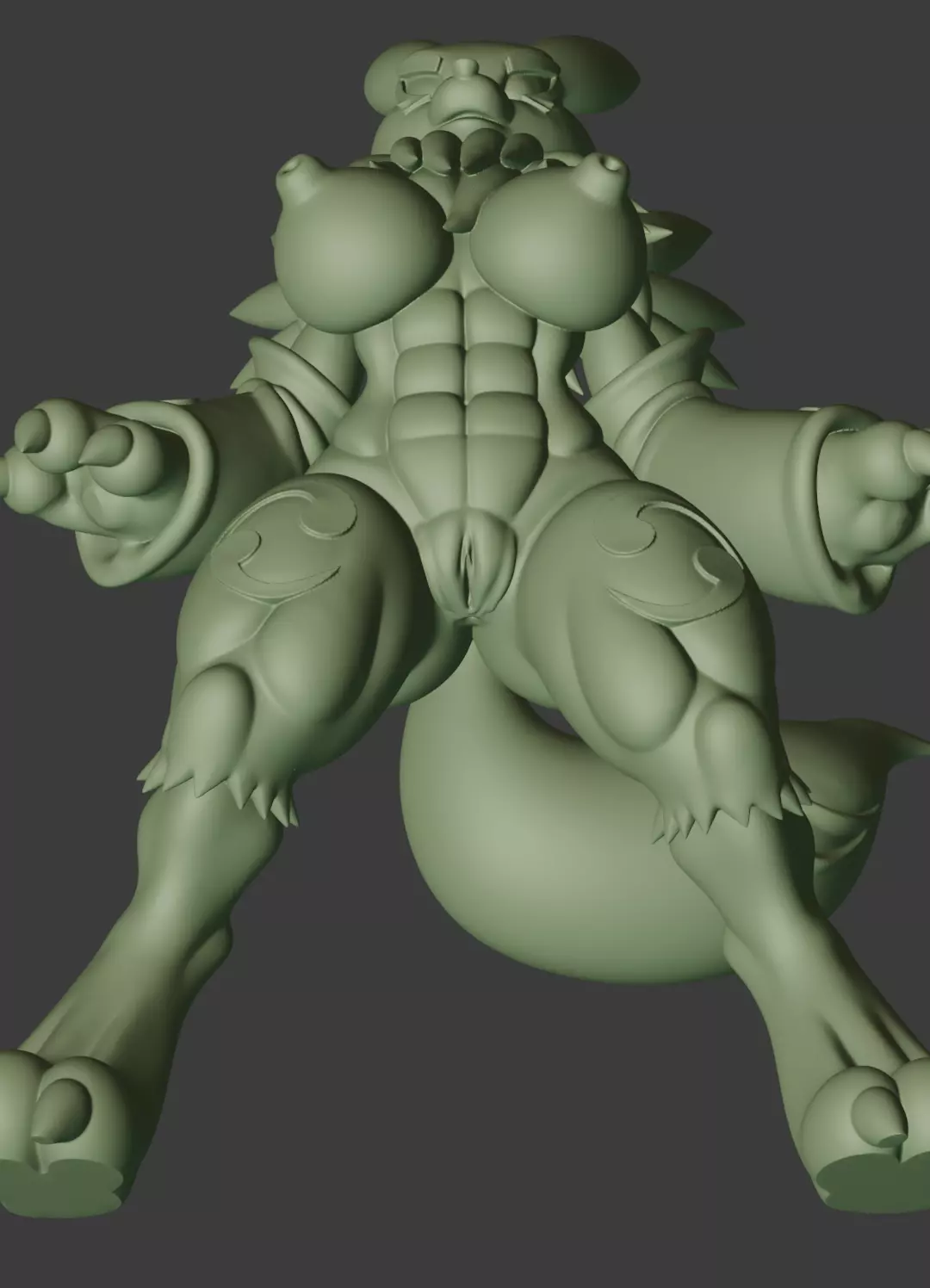 Renamon thick thighs and busty NSFW 3D print model_2