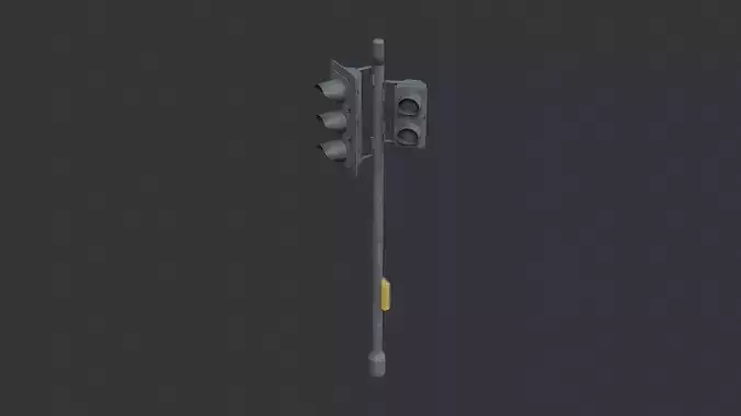 Urban street traffic light on a pole with signal