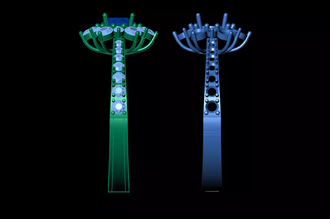 Elegant Ruby and Diamond Halo Engagement Ring 3D print model_9