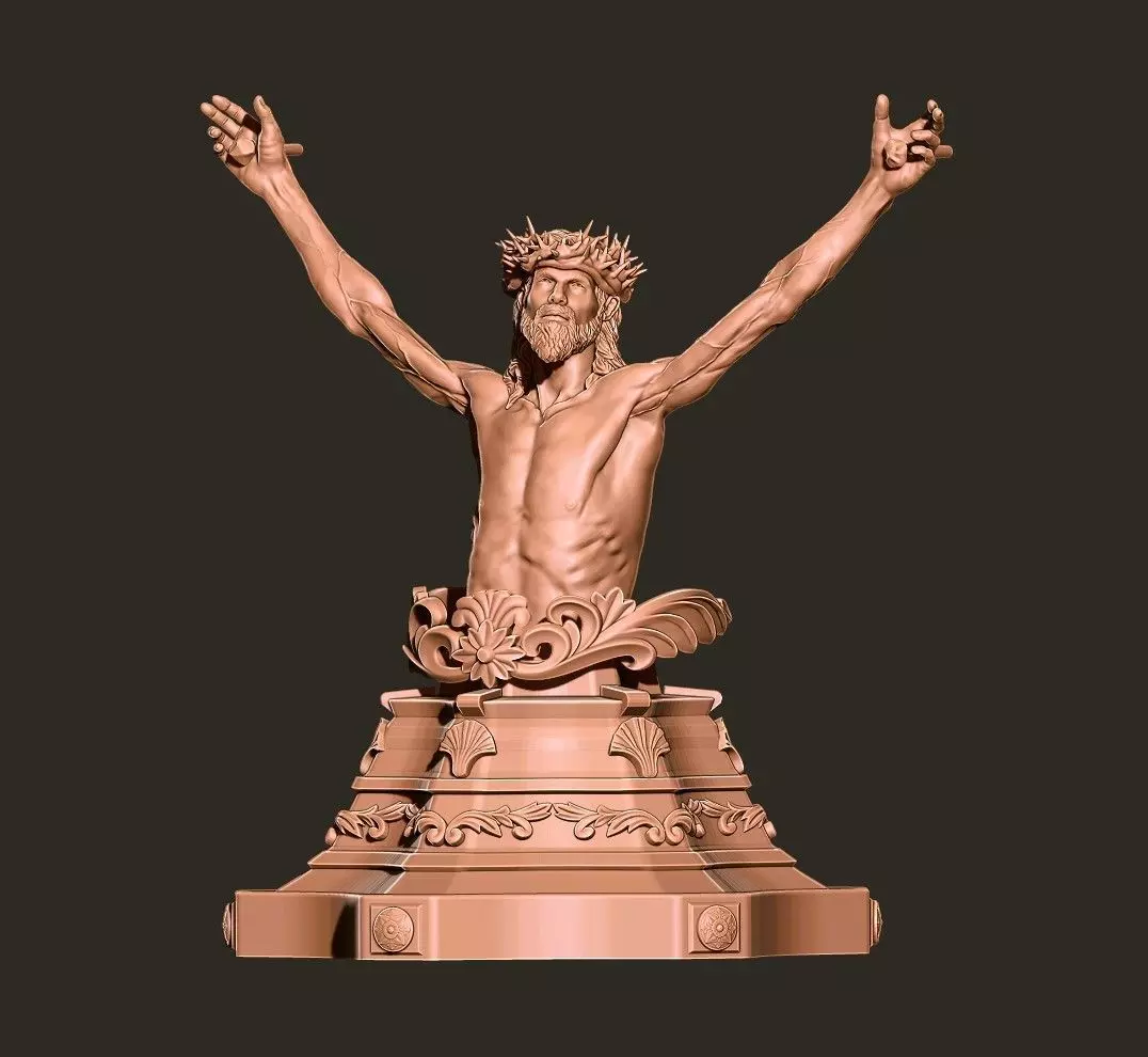 Jesus Christ bust - 3d model stl   3D print model_3