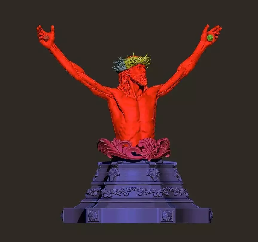 Jesus Christ bust - 3d model stl   3D print model_4
