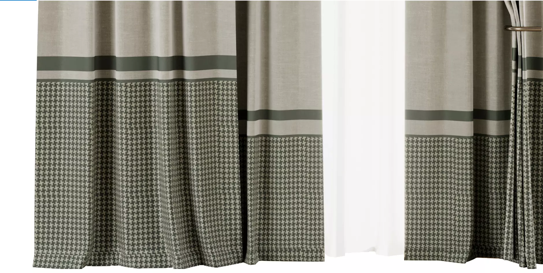 Curtain with rod 50 ptternend curtain HBH corona Low-poly 3D model_6