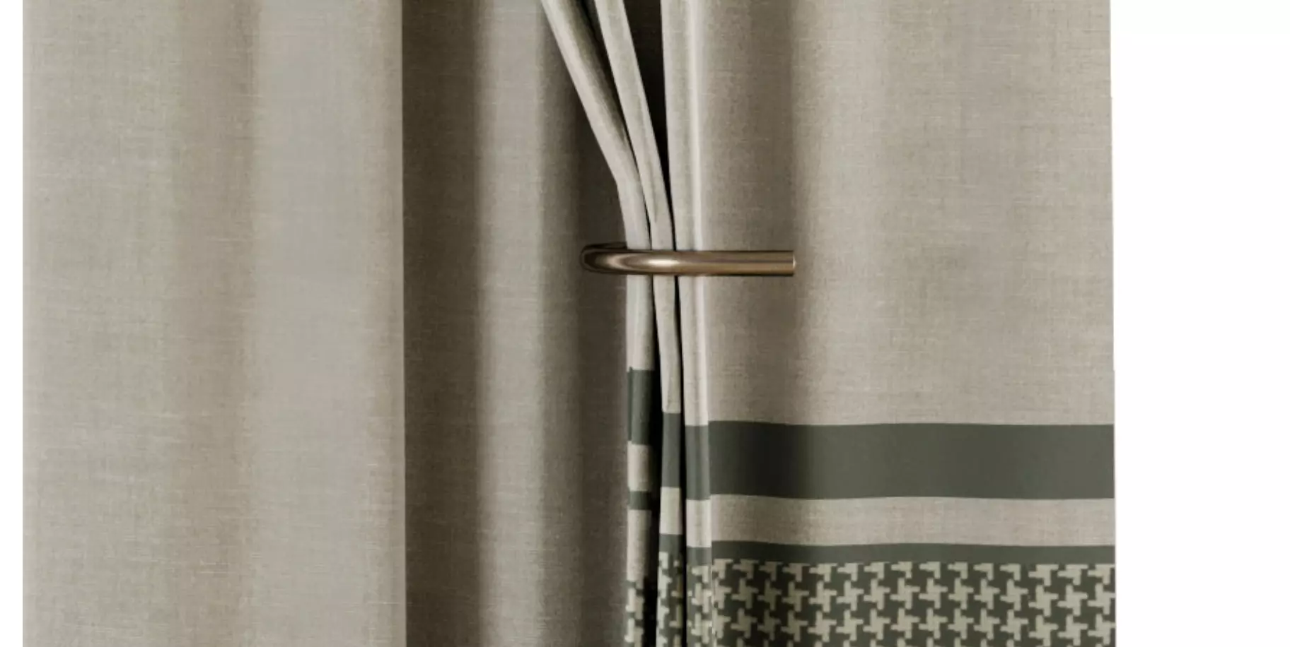 Curtain with rod 50 ptternend curtain HBH corona Low-poly 3D model_7