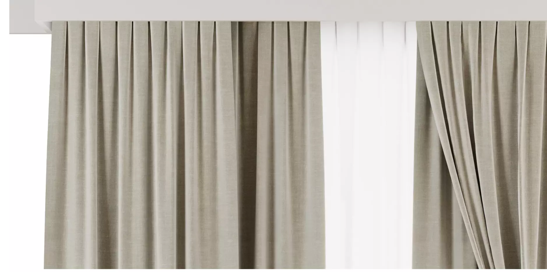 Curtain with rod 50 ptternend curtain HBH corona Low-poly 3D model_5