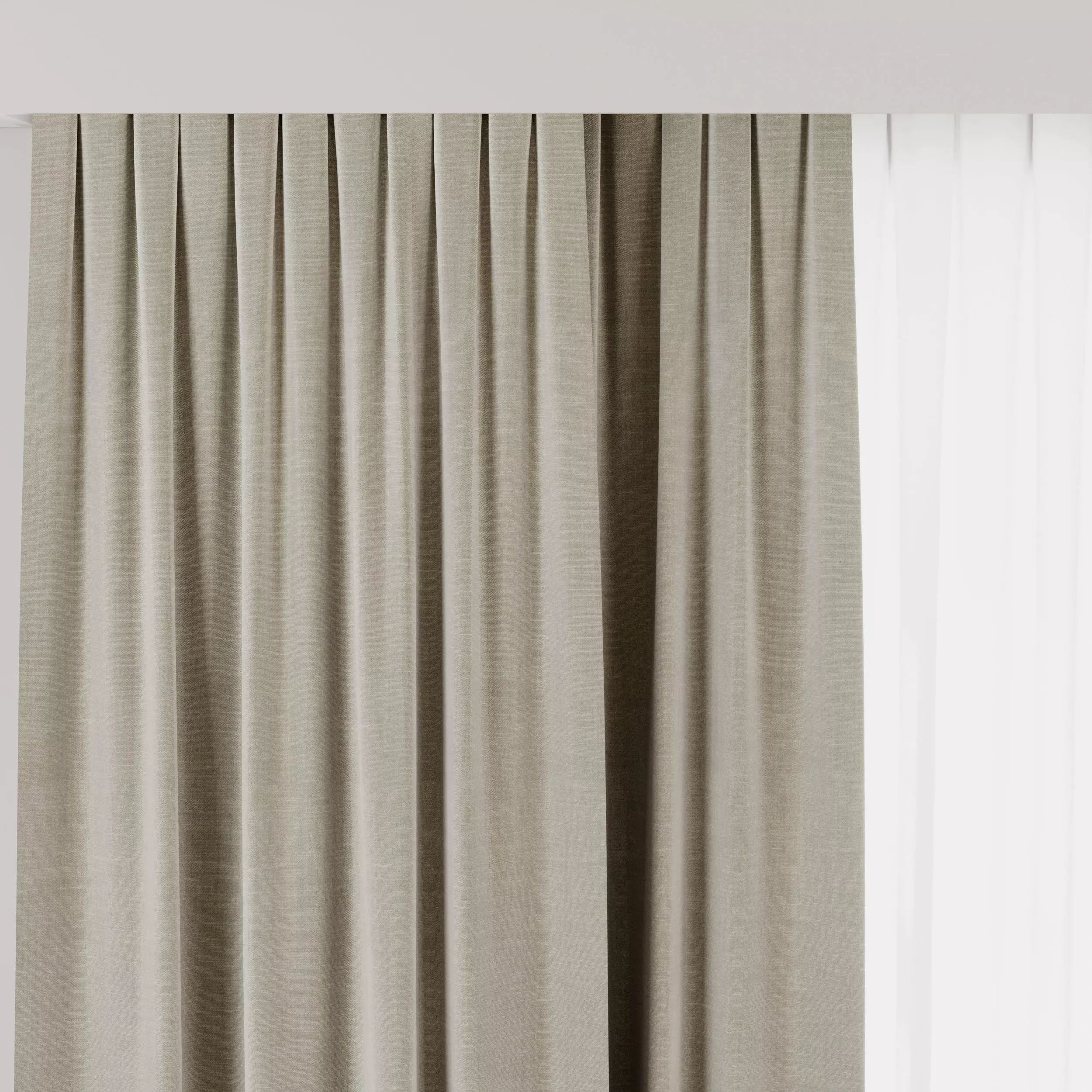 Curtain with rod 50 ptternend curtain HBH corona Low-poly 3D model_10