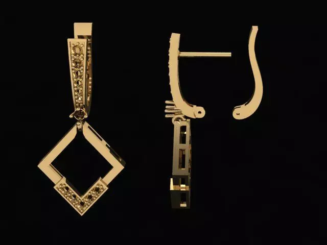 Set Ring and Earrings for 3D Models 3D print model_2