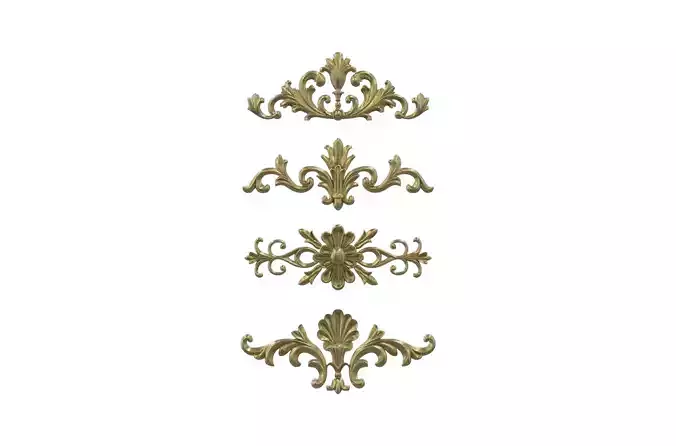 Classic Ornamental Trim Set - High Detail ZBrush Sculpture