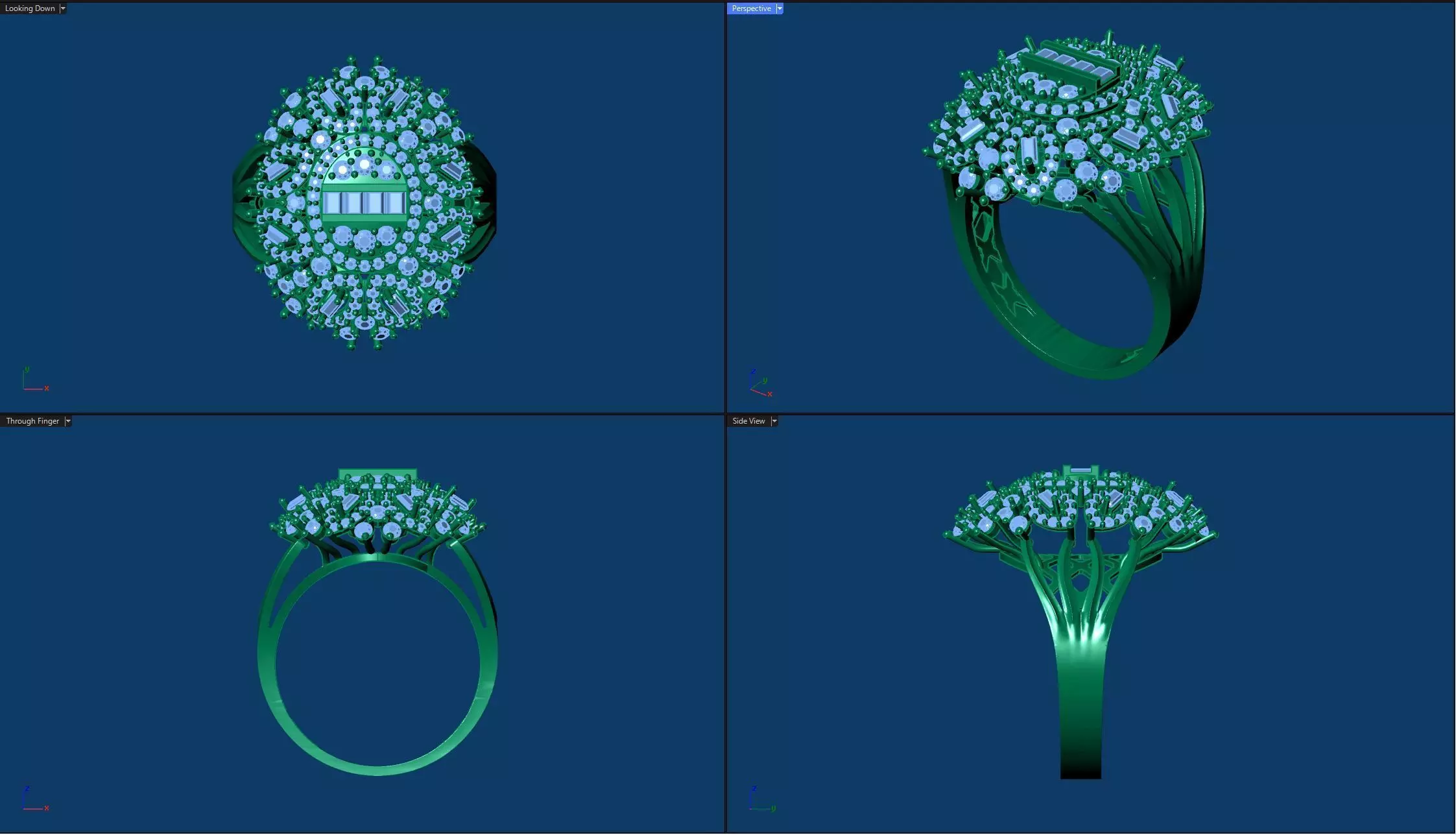 Round Baguette Ring Base 3D Printable Jewelry 3D print model_2