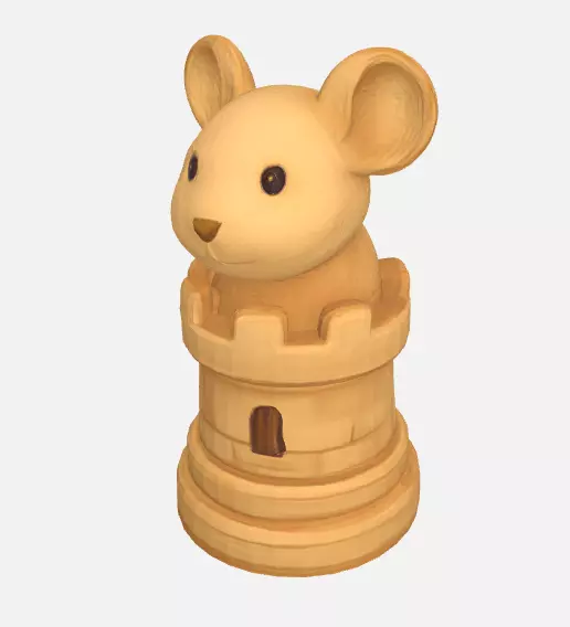 Knight and rook mouse chess 3D print model
