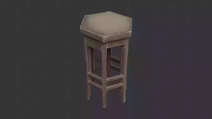 Hotel Bar Stool in Dark Wood
