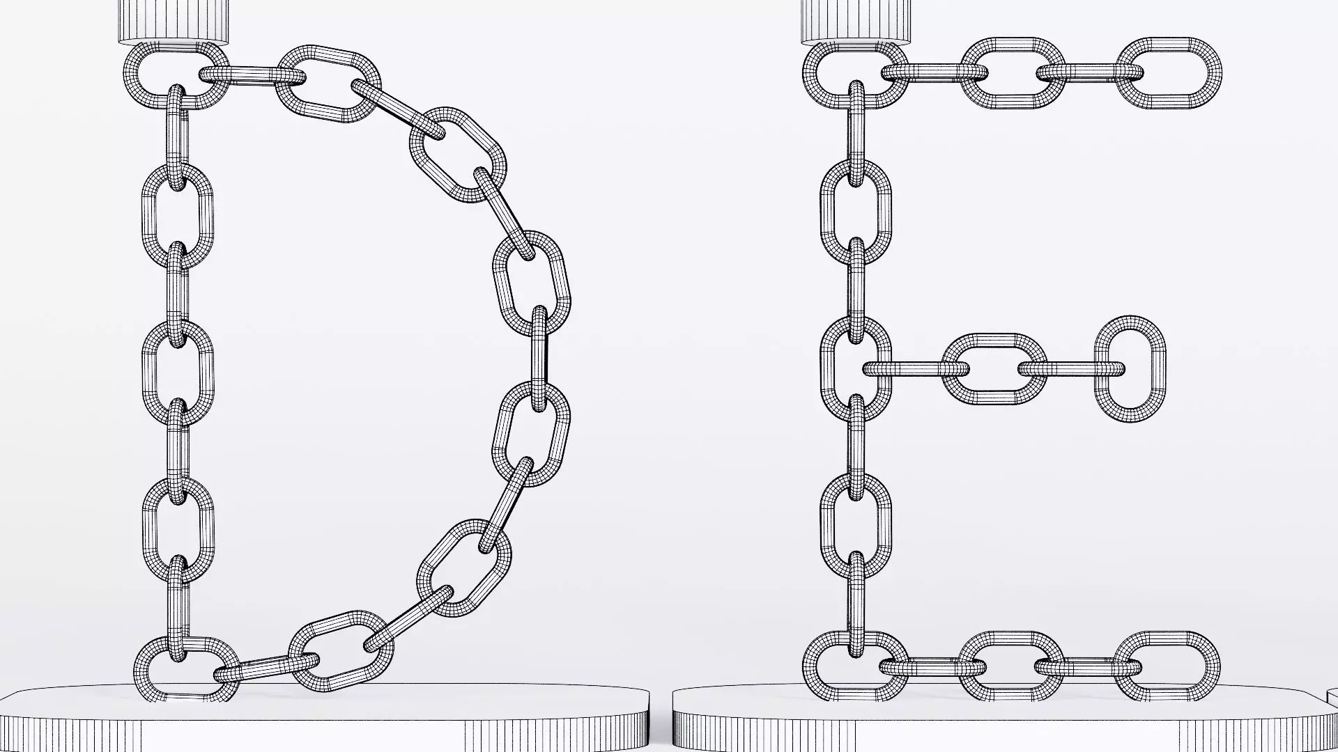 Alphabet Dear Gold Chain Candleholder 3D Model True 4K PBR Rendr Low-poly 3D model_8