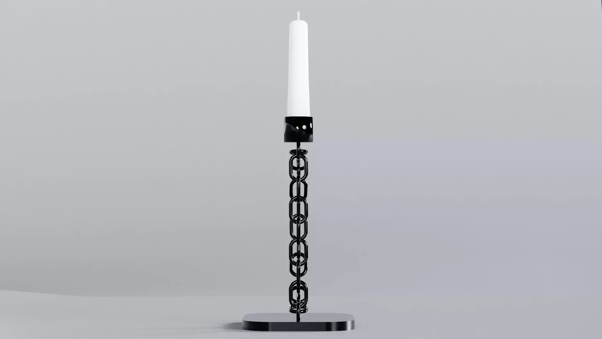 Alphabet D Chain Black Candleholder 3D Model True 4K PBR Renders Low-poly 3D model_2