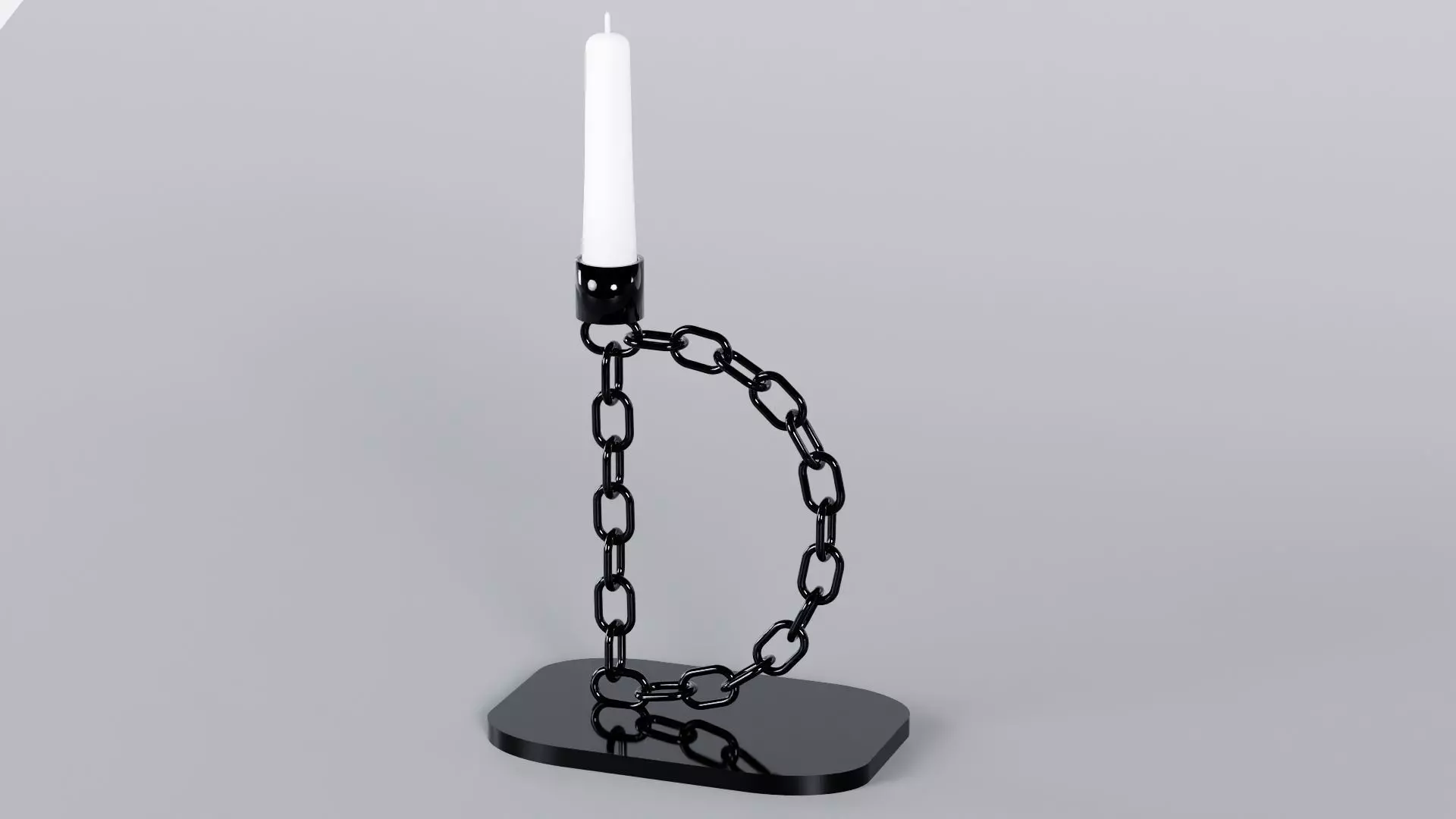 Alphabet D Chain Black Candleholder 3D Model True 4K PBR Renders Low-poly 3D model_1