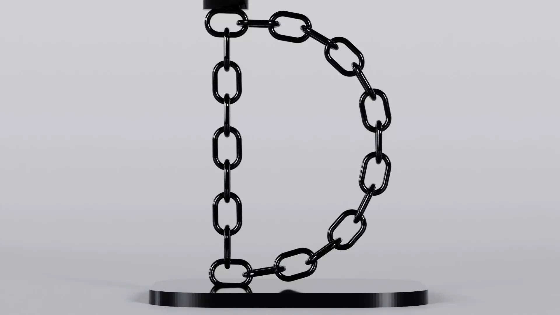 Alphabet D Chain Black Candleholder 3D Model True 4K PBR Renders Low-poly 3D model_4