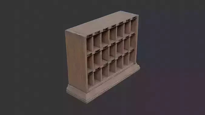 Hotel Mail Sorter Cabinet Wood Finish