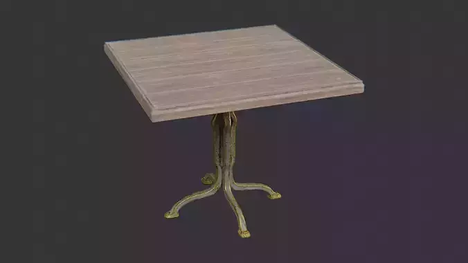 Wooden hotel restaurant table with a sturdy base