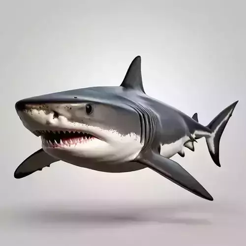 Great White Shark Fierce Predator Open Mouth Sharp Teeth