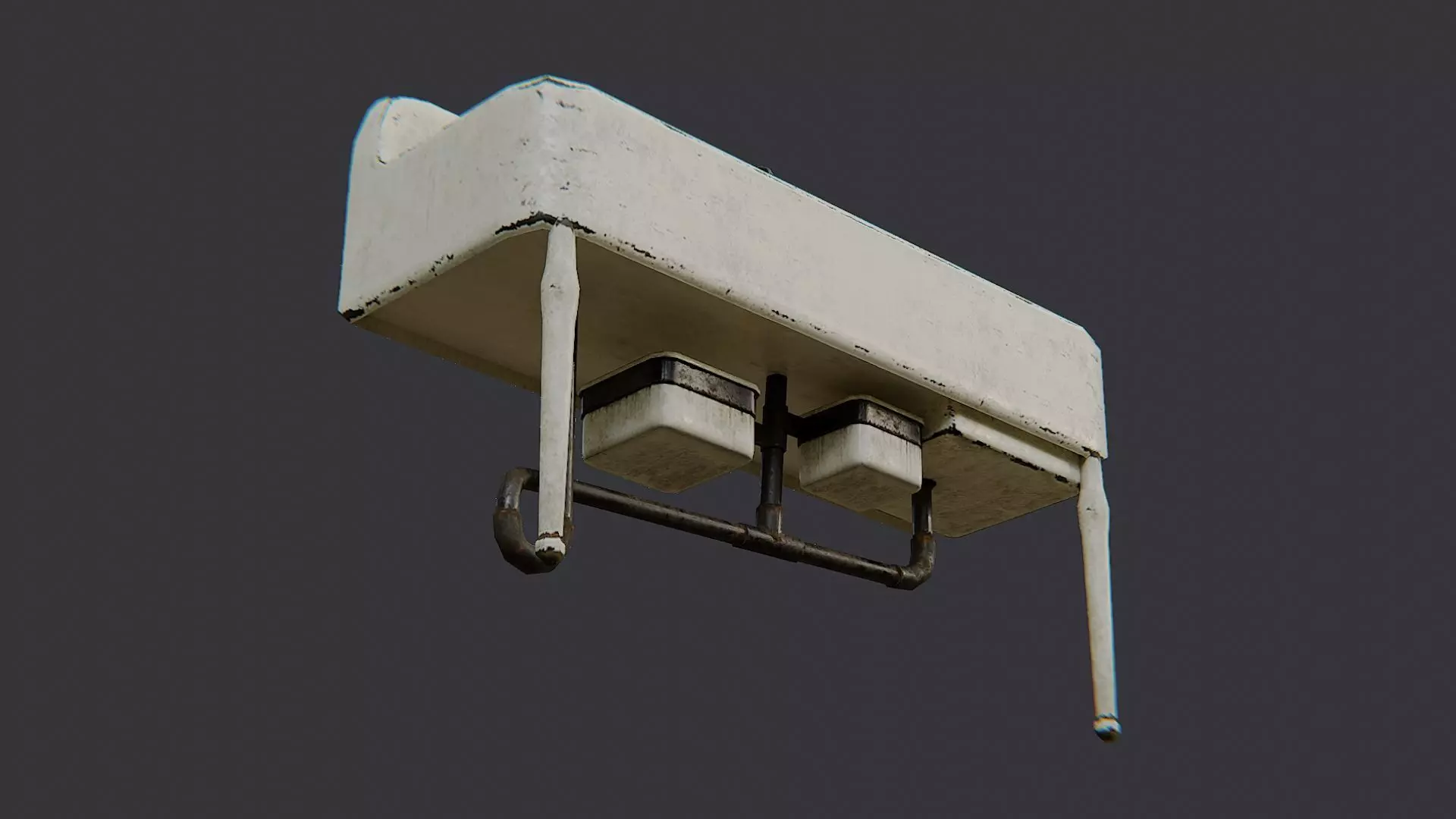 Porcelain Kitchen Sink with Pedestal Low-poly 3D model_5