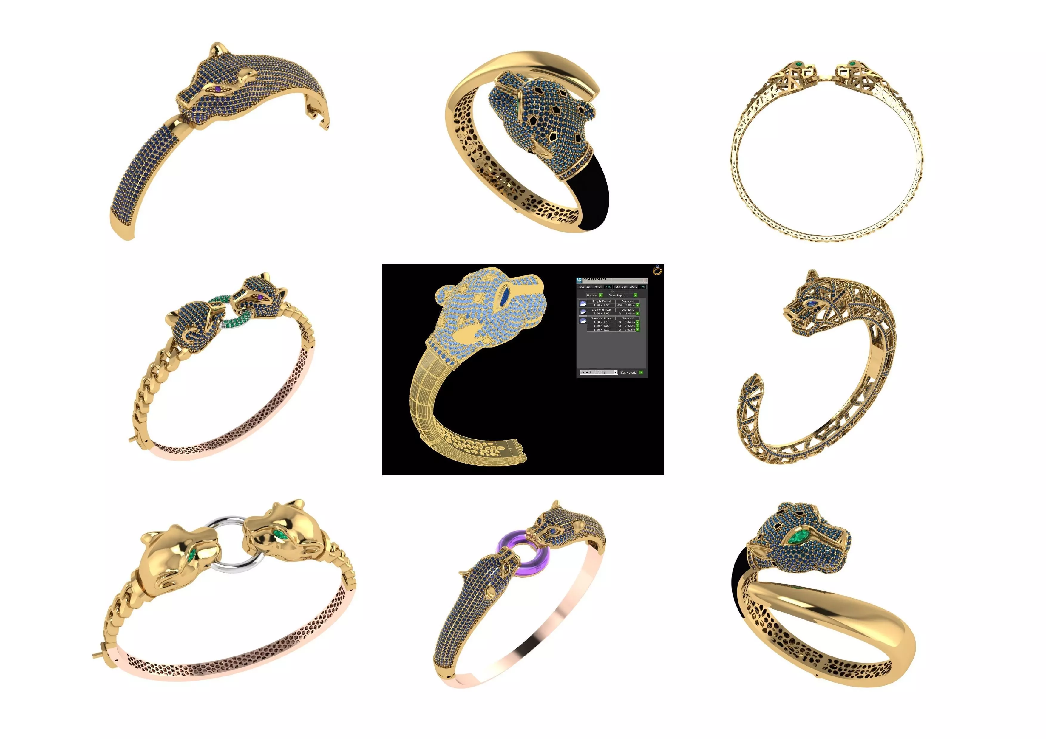 collection animals bracelets pack 100 3D print model_13