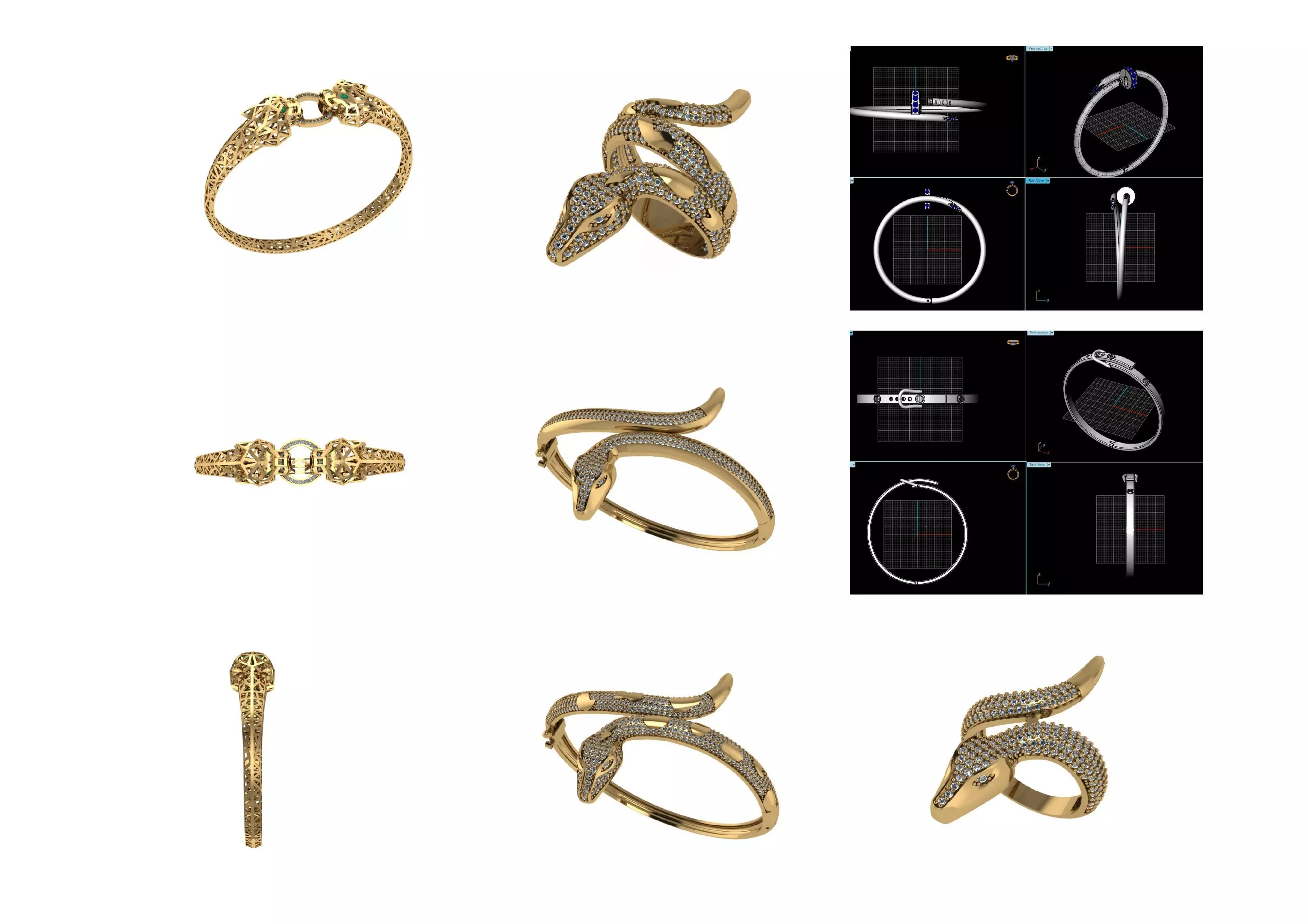 collection animals bracelets pack 100 3D print model_8