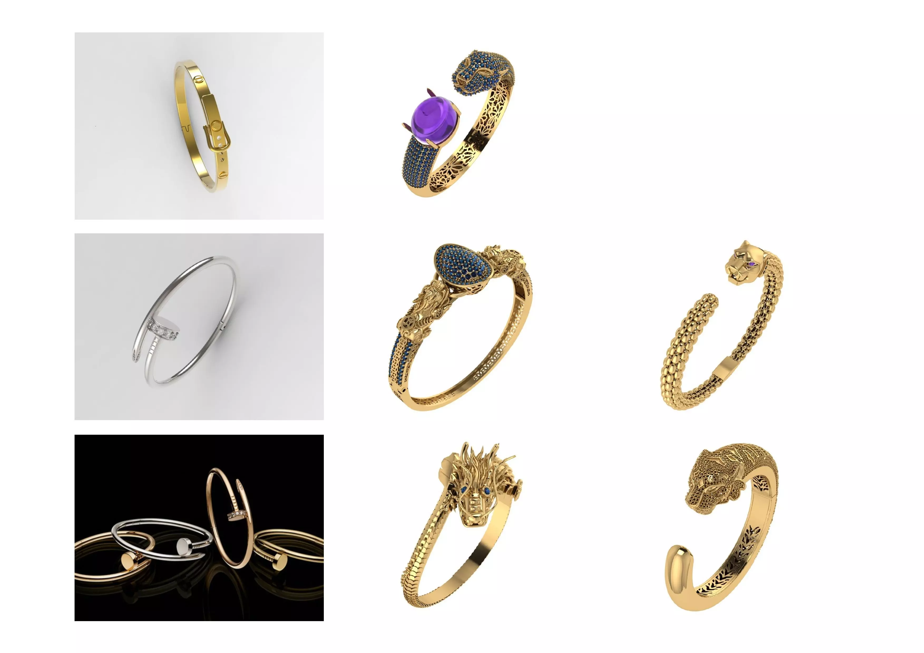 collection animals bracelets pack 100 3D print model_14