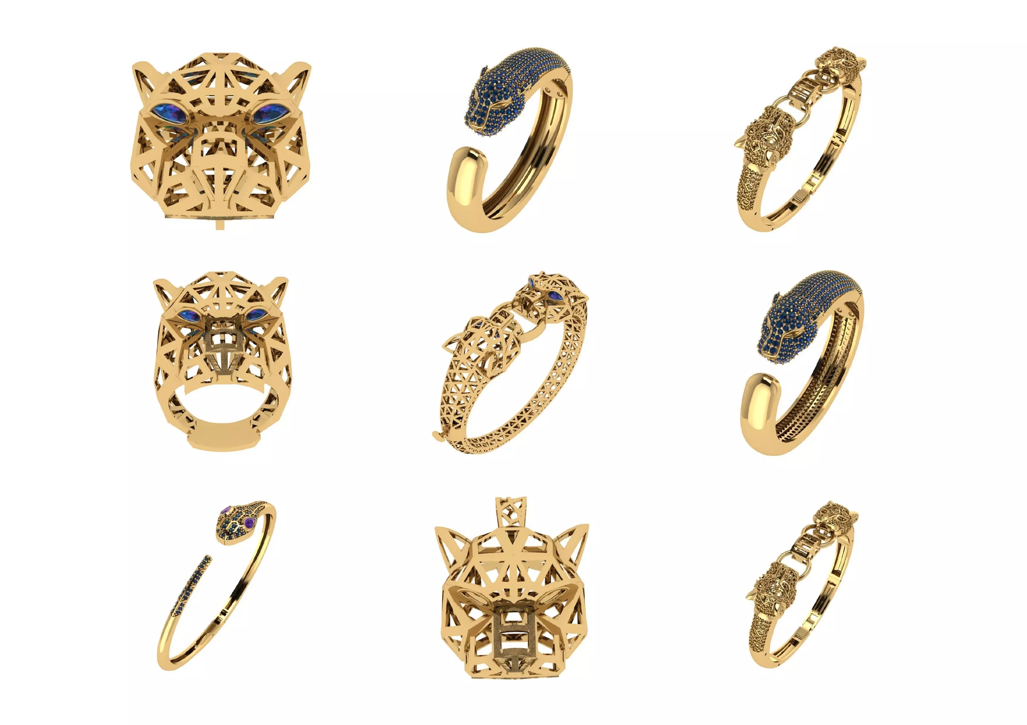 collection animals bracelets pack 100 3D print model_9