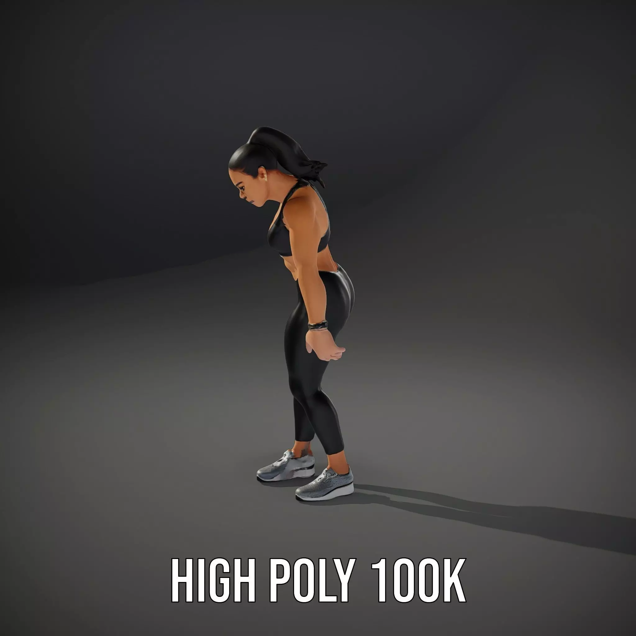 Athletic Fitness Woman model pack Low-poly 3D model_10