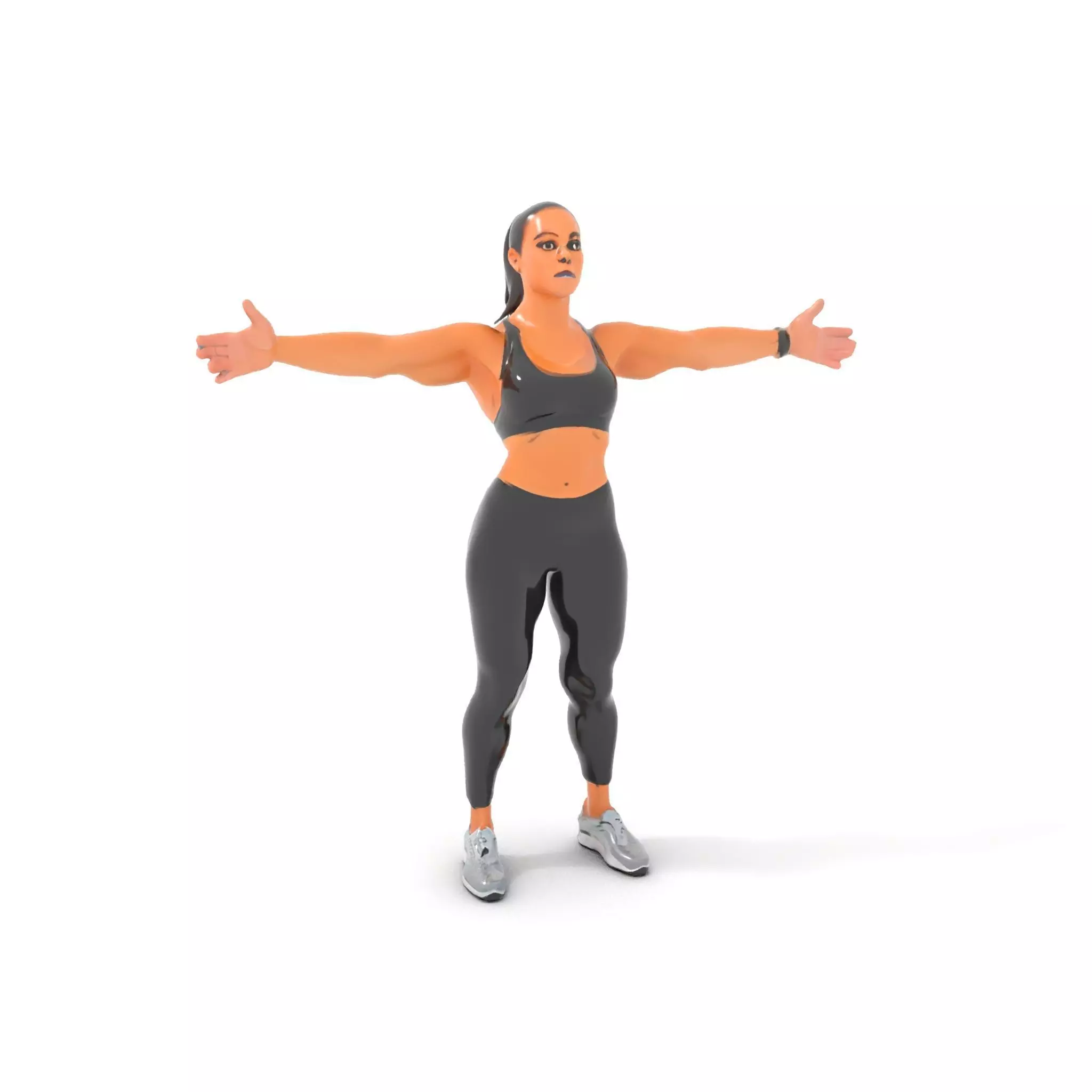Athletic Fitness Woman model pack Low-poly 3D model_0
