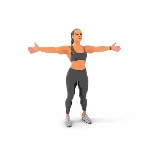 Athletic Fitness Woman model pack Low-poly 3D model